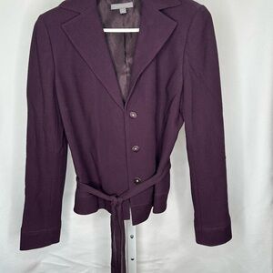 Ann Taylor Plum Blazer with Tie Waist